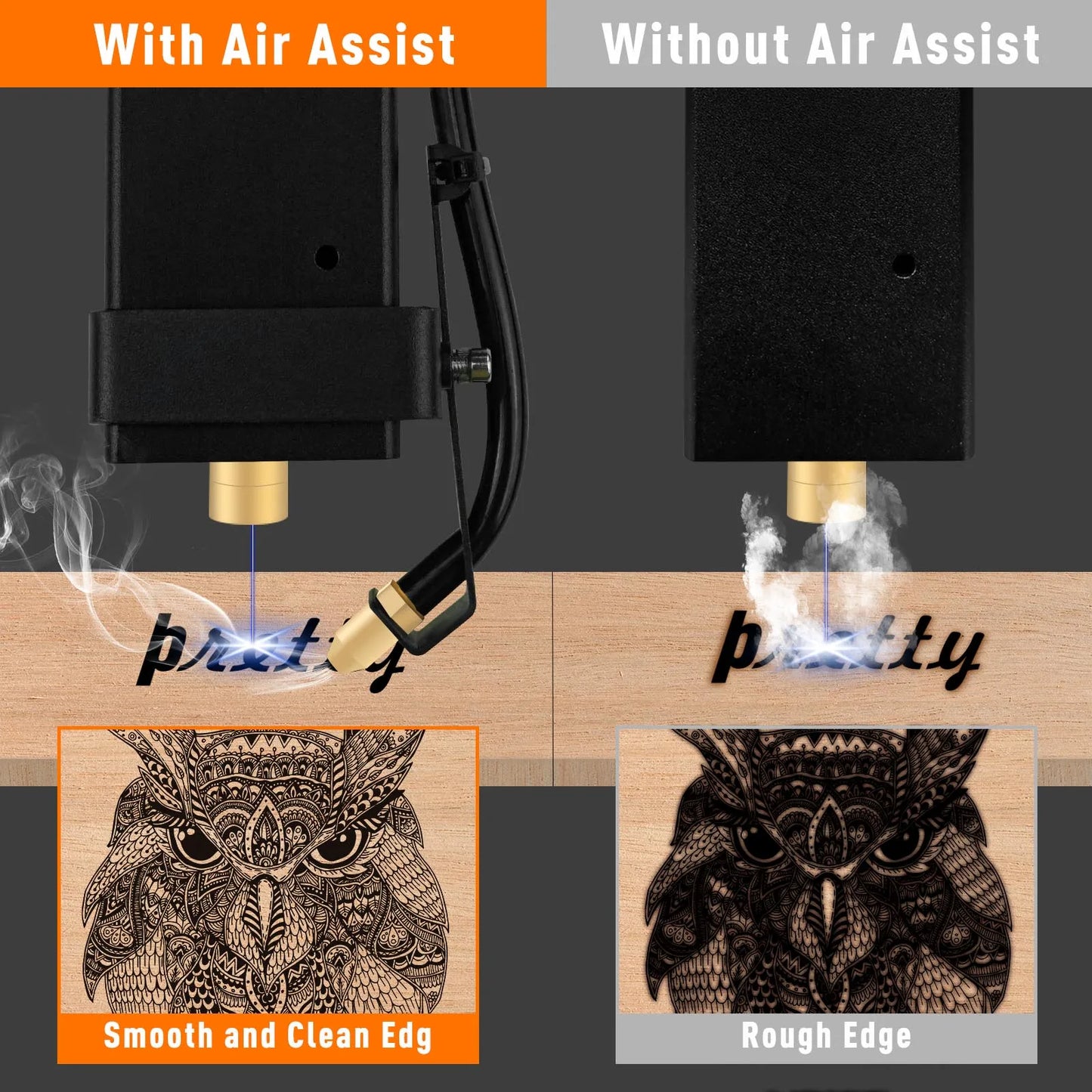 Bomba de aire auxiliar para láser ACMER C4 con flujo de aire de 30 l/min para la mayoría de las máquinas de corte láser. Elimina humo y polvo. Juego de asistencia de aire de bajo ruido.