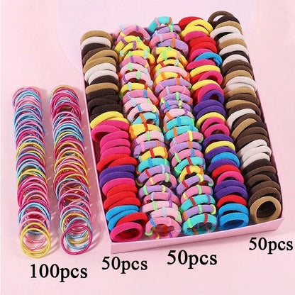 Juego de 250/300 bandas elásticas de nailon para el pelo de colores para niñas, accesorios para el cabello para niñas.