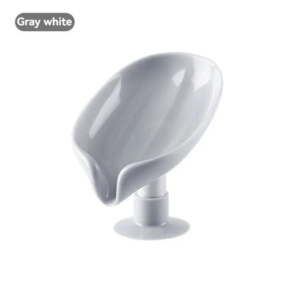 2 jaboneras con forma de hoja, bandeja con ventosa para secar esponjas de ducha, accesorios de cocina y baño.