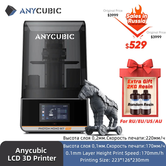 ANYCUBIC Photon Mono M7 Pro 14K Mono MSLA 3D Printer 10.1'' LCD Resin 3D Printer Speed Up to 170mm/h Printing Size 223*126*230mm