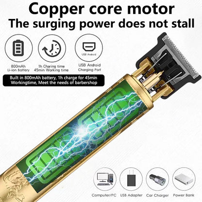 Máquina de corte de pelo vintage T9, afeitadora eléctrica para hombre, 2024