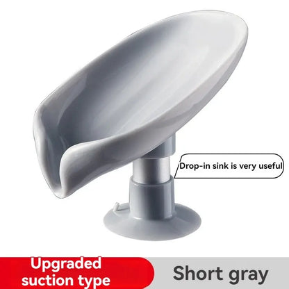 2 jaboneras con forma de hoja, bandeja con ventosa para secar esponjas de ducha, accesorios de cocina y baño.