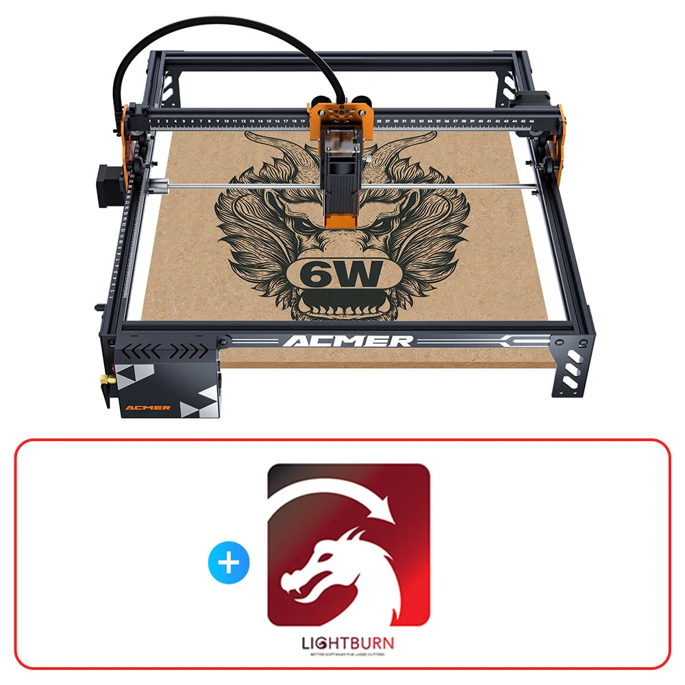 Grabadora láser ACMER P1 S pro de 6 W con aplicación wifi, máquina de corte láser de 72 W para paneles de madera acrílica, máquina de grabado para carpintería.