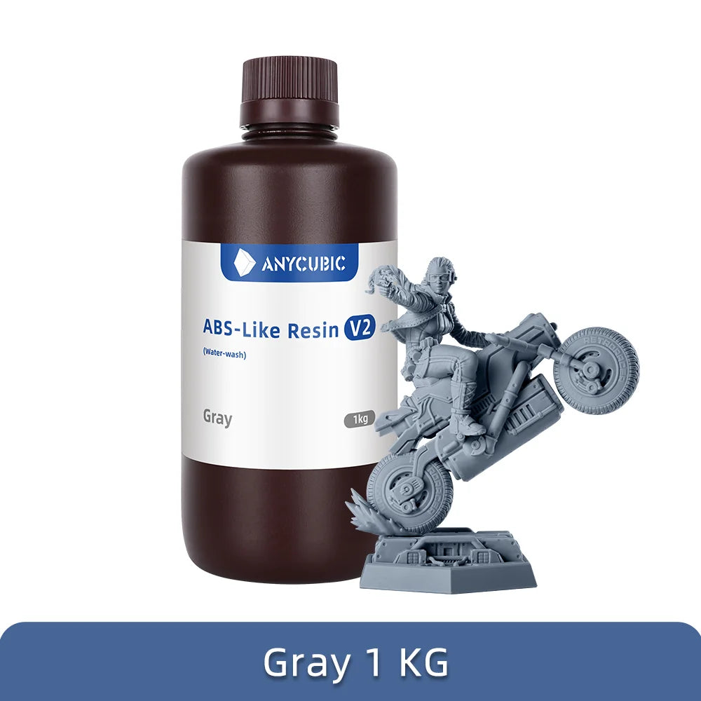 Newest ANYCUBIC ABS-Like Resin V2 Water-Washable 405nm Photopolymer Resin ABS 3D Resin High Precision for LCD 3D Printer
