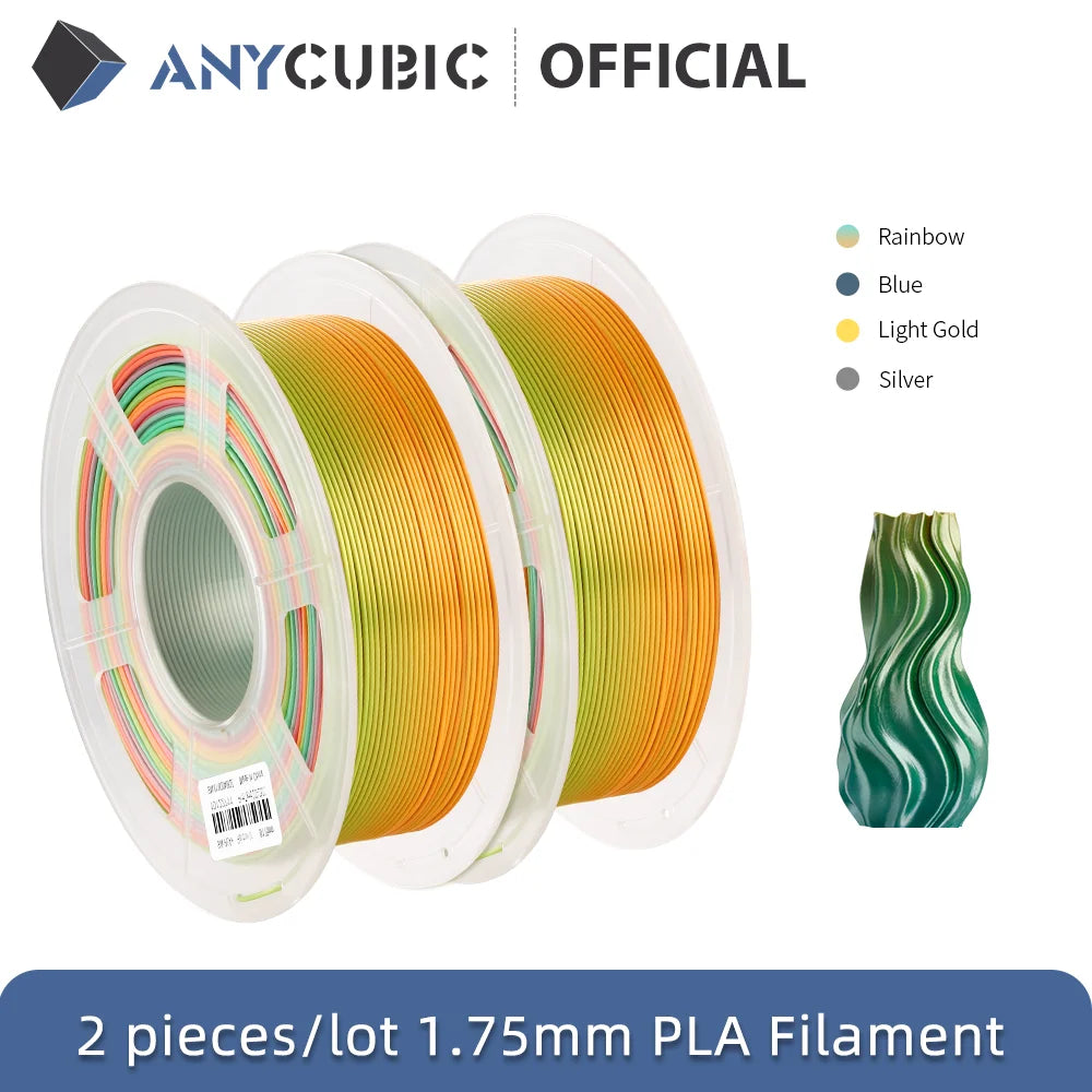 ANYCUBIC Silk PLA 3D Printer Filament 1.75mm 1kg/Roll PLA Filament 3D Printing Material For FDM 3D Printer