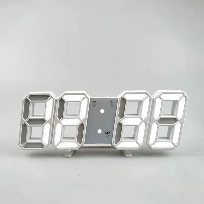 Mini reloj de pared digital LED 3D, reloj de escritorio, despertador electrónico, reloj de pared para sala de estar, temporizador de cocina DIY