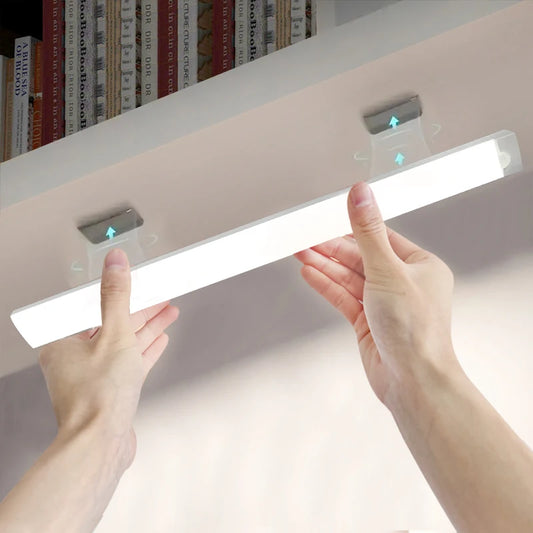 Luz nocturna LED inalámbrica con sensor de movimiento, lámpara de noche para armario, cocina, dormitorio, detector de movimiento, luz de fondo para escalera y armario.