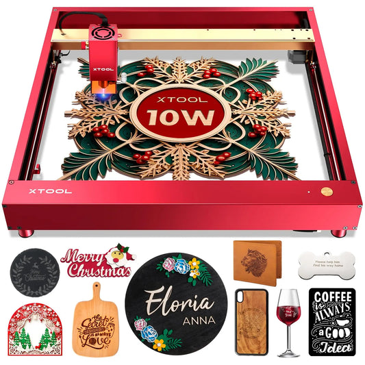 xTool D1 Pro 10W Lasergravierer Lasergravur-Schneidemaschine Werkzeuge mit RA2 Pro 4-in-1 Rotations-DIY-Cutter Tragbarer Cortadora