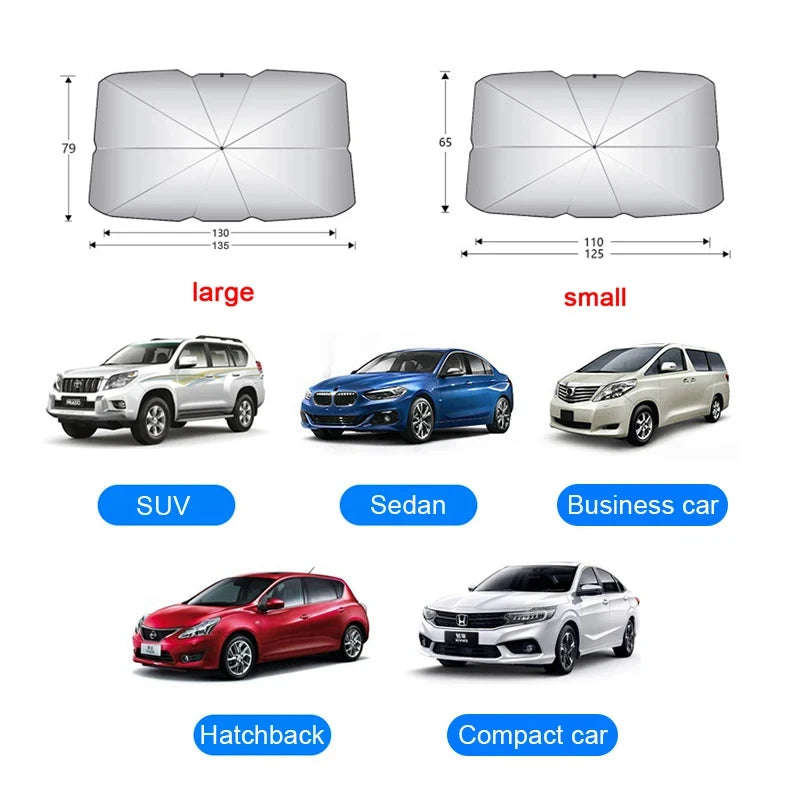 Car Sunshade Umbrella Car Front Window Sunshade Summer Sun Visor Car Interior Windshield Protection Foldable Accessory