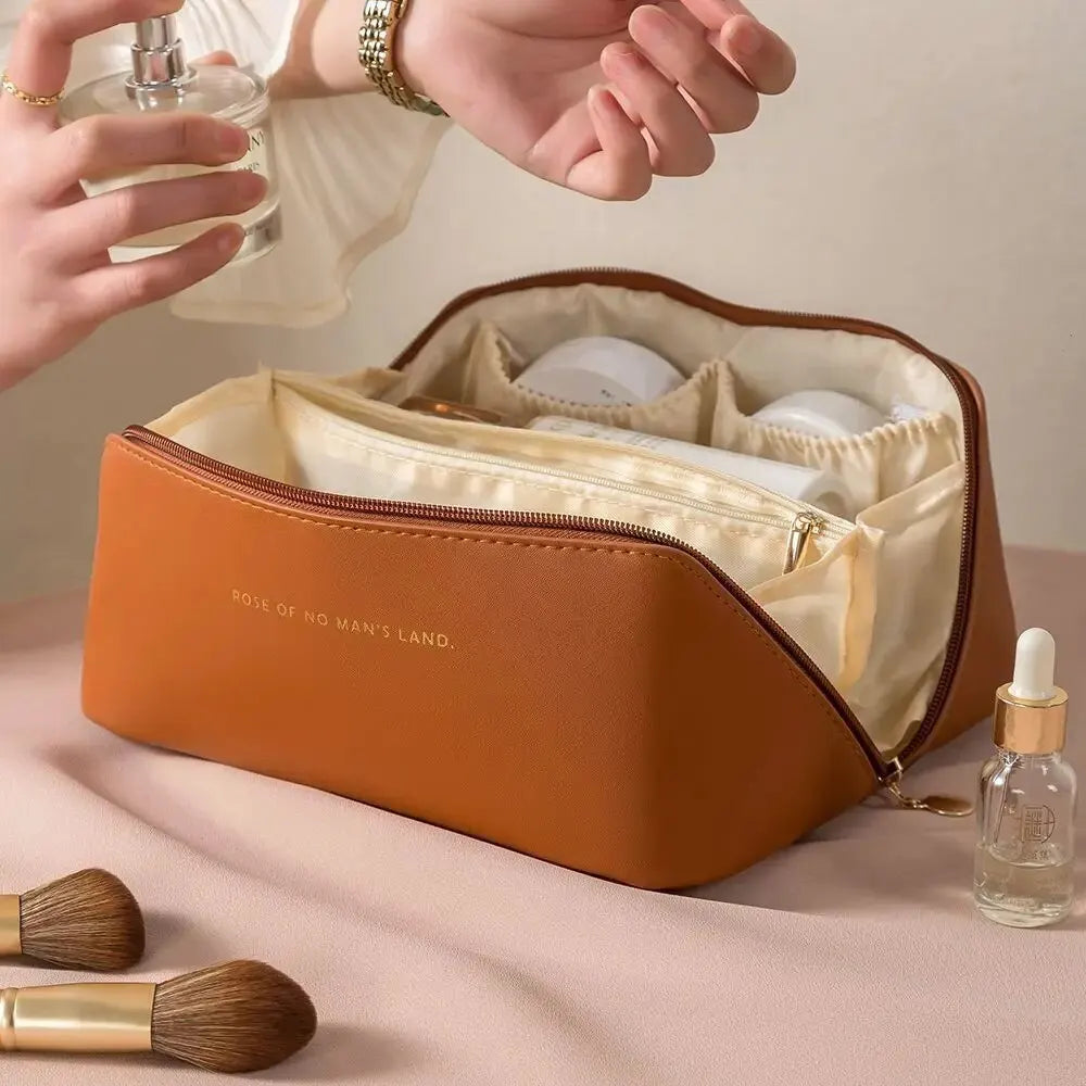 Organizador de maquillaje, neceser femenino, estuche de maquillaje, estuche de almacenamiento, estuche de lujo para mujer, neceser, bolsa organizadora de viaje con cremallera.