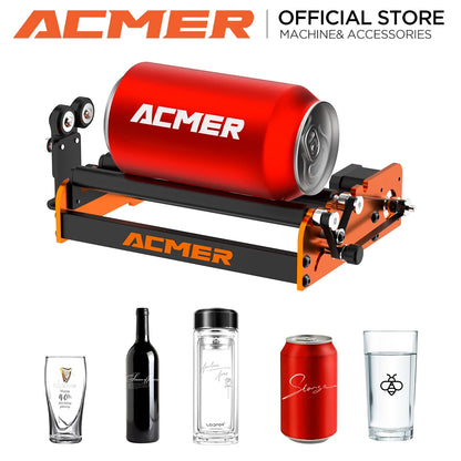 ACMER M2 Laser Rotary Roller Laser Engraver Y-axis Rotary Roller For Laser Cutting Machines Engraving Cylindrical Objects Cans