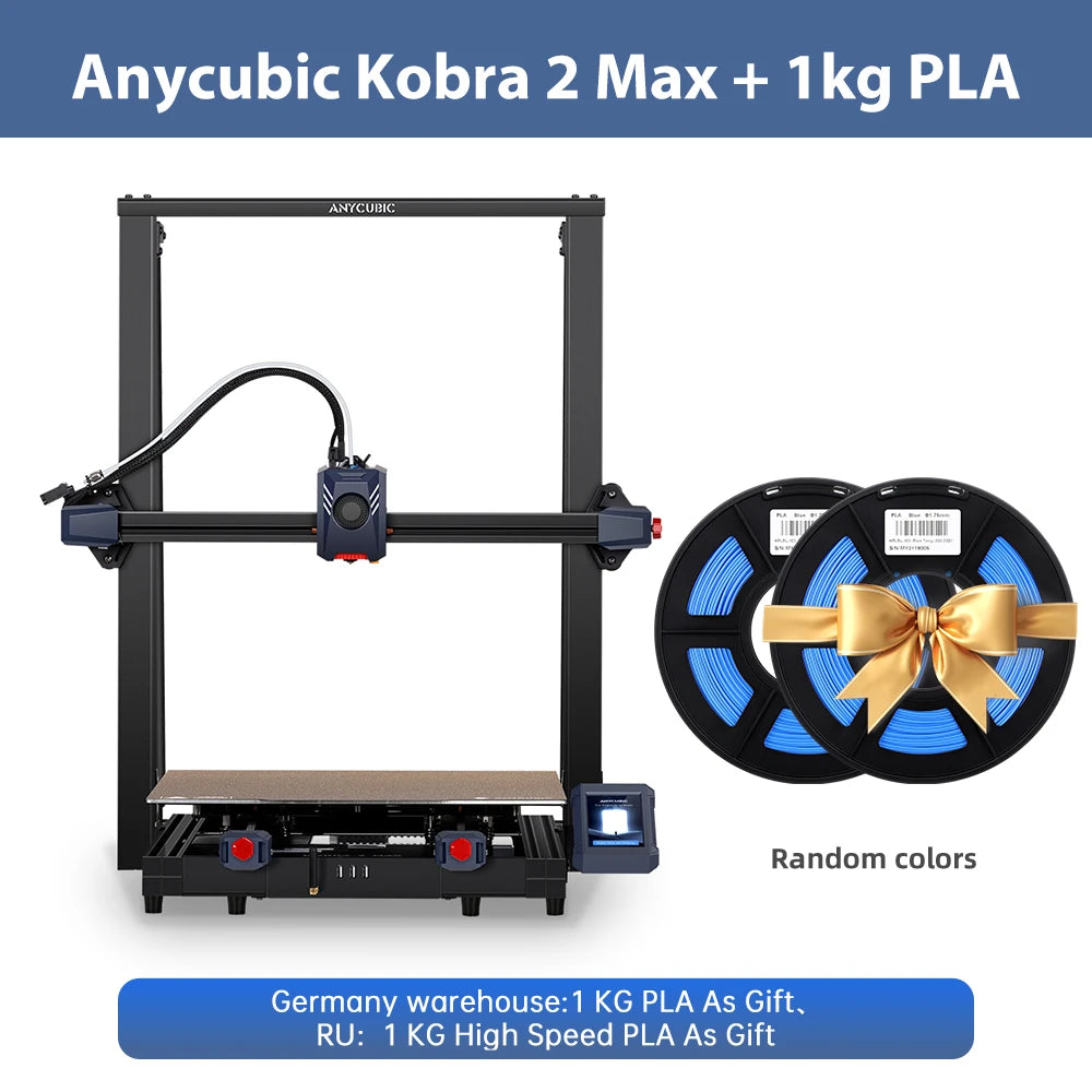 ANYCUBIC Kobra 2 MAX FDM Large Format 3D Printer 500mm/s Maximum Print Speed Build Size With 500*420*420mm Smart APP Control