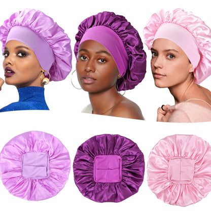 Gorro de seda redondo para dormir, gorro de ducha para mujer, accesorio para el cabello, productos de baño, gorro para el cabello, 1 unidad
