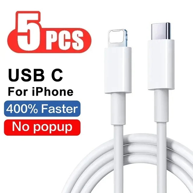 Cable de carga rápida de 30 W para Apple iPhone 14, 13, 12, 11 Pro Max, mini cable USB C rápido para X, XR, XS, 8, 7, 14 Plus, SE, accesorios para teléfono
