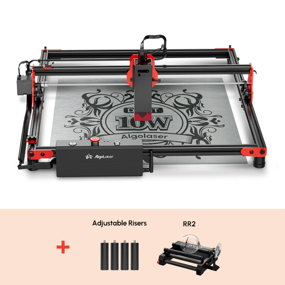 AlgoLaser DIY Kit Laser Master 2 Laser Engraver 10W Output Power Laser Cutter and Engraver Machine for Wood and Metal 40x40cm