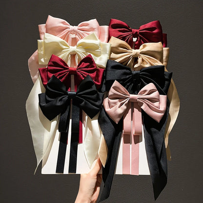 1/2/8Pcs Big Bow Ribbon Hairpin for Women