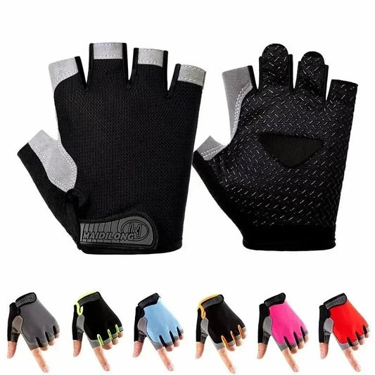 Guantes de entrenamiento sin dedos para gimnasio, para hombres y mujeres, guantes de ciclismo, deportes, fitness, motocicleta, MTB, antideslizantes, accesorios para bicicleta.