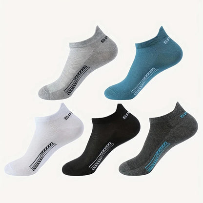 10 pares de calcetines náuticos para hombre, deportivos, de negocios, con absorción del sudor, para verano y otoño, de color liso, antibolitas, versátiles, de tobillo bajo.