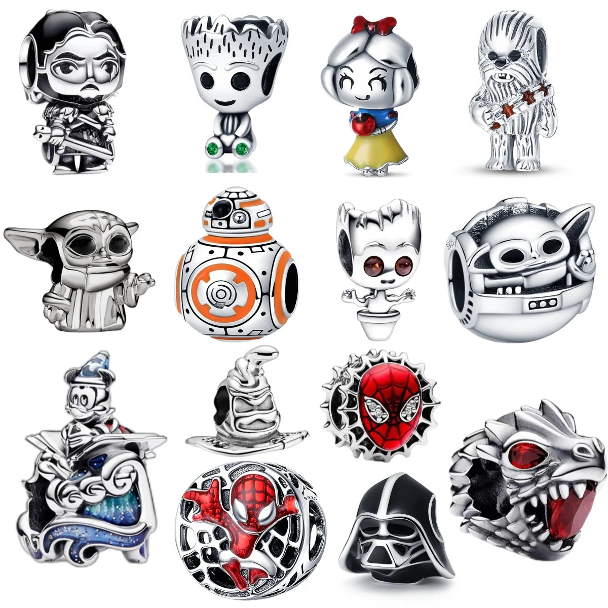 Nuevo colgante de plata de ley 925 con forma de cabeza de lobo y Dumbo para mujer, ideal para pulseras Pandora, collares y joyería fina DIY.