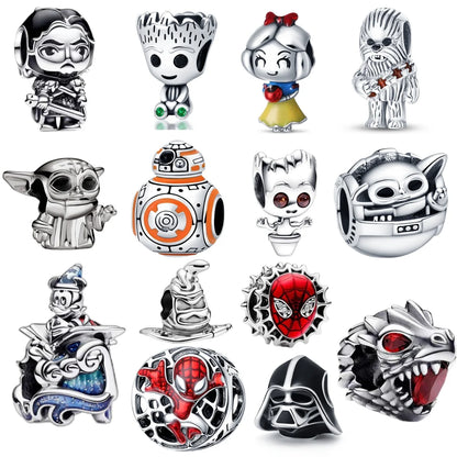 Nuevo colgante de plata de ley 925 con forma de cabeza de lobo y Dumbo para mujer, ideal para pulseras Pandora, collares y joyería fina DIY.