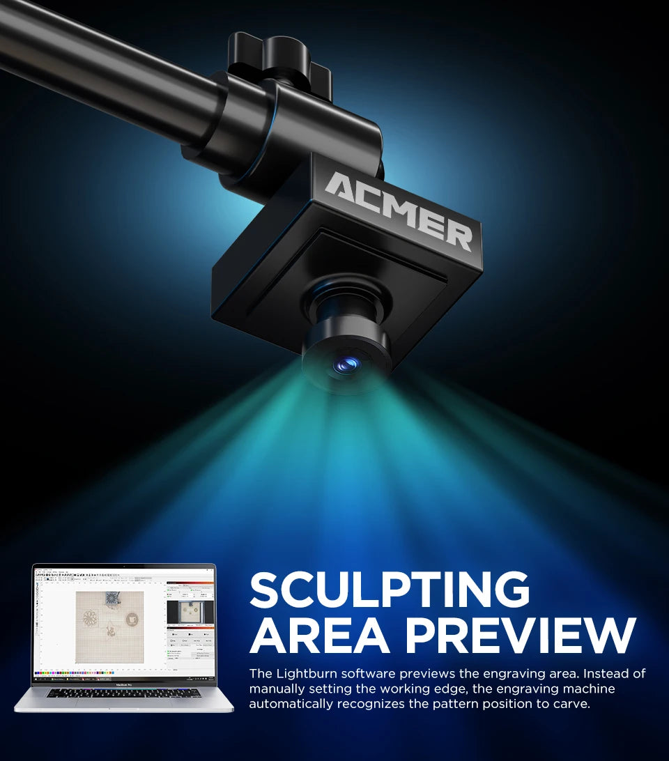 ACMER A500 Lightbrun Camera for ACMER XTOOL SCULPFUN Atomstack Ortur IKIER CREALITY TWO TREES COMGROW Laser Engraving