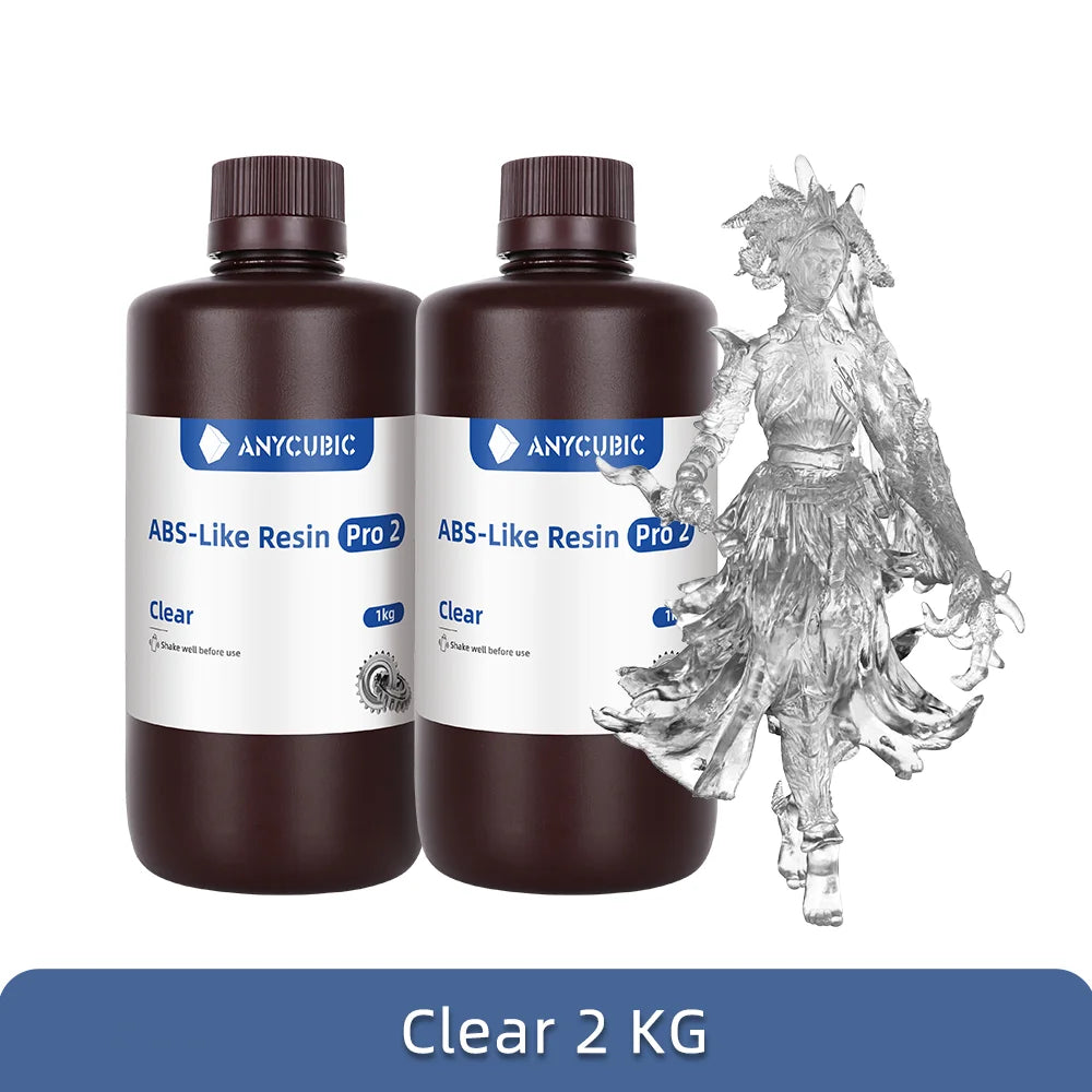 New 2 pieces/lot ANYCUBIC ABS Like+ UV Curing 405nm Standard Photopolymer Resin ABS 3D Resin High Precision for LCD