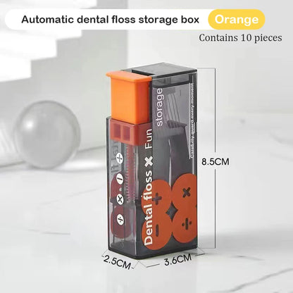 Dental Floss Dispenser Containing 10Pcs Storage Box Auto Refillable Oral Hygiene Care Pick