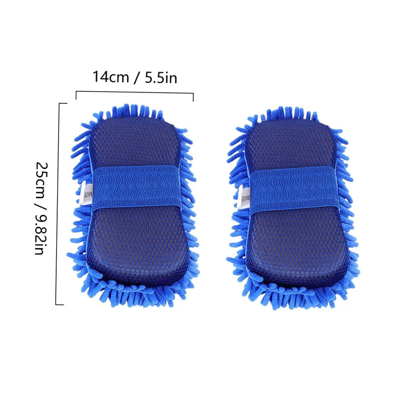 1Pcs Sponge Gloves for Car Washing Chenille Ultra Fine Fiber Cleaning Sponge Scratch Resistant Super Absorbent Cleaning Gloves