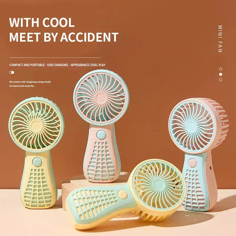 Ventilador de mano recargable 2024, nuevo, con diseño de dibujos animados, pequeño y bonito, para estudiantes, mini ventilador portátil USB, mini ventilador de bolsillo, nuevo ventilador de mano 2024.