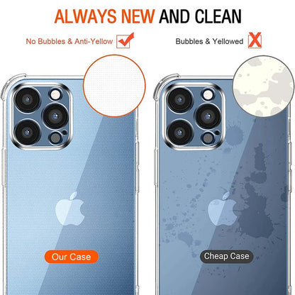 Funda de silicona transparente con bolsa de aire de 1,5 mm de grosor para iPhone 11, 12, 13, 14, 15 Pro Max, SE 2020, 7, 8 Plus y 13 Mini.