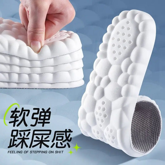 Plantillas 4D con sensación de pisar excrementos, al por mayor, súper suaves, de larga duración, para pies sin cansancio, entrenamiento militar, absorción del sudor y desodorización.
