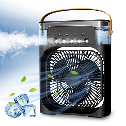 Ventilador 3 en 1, aire acondicionado pequeño para el hogar, enfriador de aire con luz LED nocturna, humidificador portátil, ventilador de ajuste de aire para oficina y hogar.