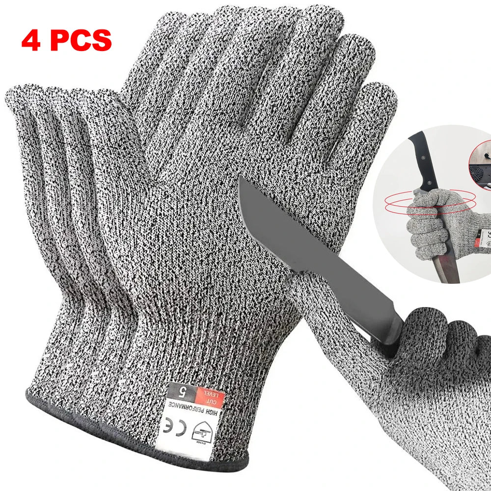 Guantes de seguridad anticorte HPPE de nivel 5 de alta resistencia para uso industrial, cocina, jardinería, antiarañazos, anticortes, corte de vidrio, multiusos.