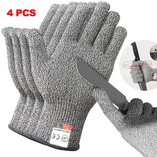 Guantes de seguridad anticorte HPPE de nivel 5 de alta resistencia para uso industrial, cocina, jardinería, antiarañazos, anticortes, corte de vidrio, multiusos.