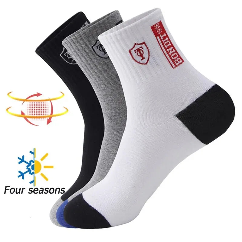 5 pares de calcetines deportivos para hombre, de primavera y otoño, absorbentes del sudor, cómodos, finos y transpirables, para baloncesto.