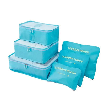 Bolsa de viaje de gran capacidad, impermeable, con cremallera, para ropa interior, equipaje, 6 unidades, color rosa, azul y gris