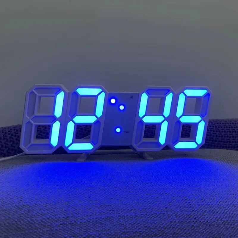 Mini reloj de pared digital LED 3D, reloj de escritorio, despertador electrónico, reloj de pared para sala de estar, temporizador de cocina DIY