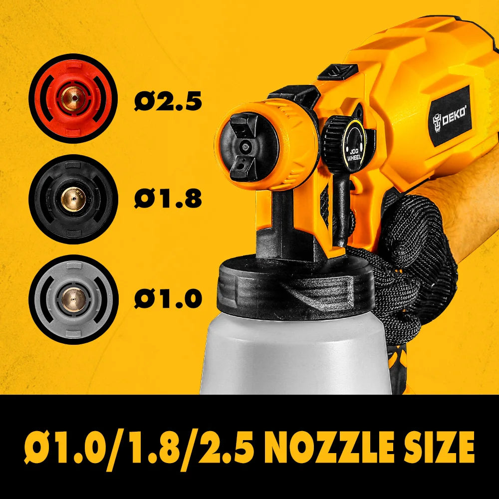 Pistola pulverizadora DEKO serie DKSG HVLP para pintar, aerógrafo eléctrico de alta presión, herramientas de batería CA/CC, pulverizador inalámbrico para pintar fácilmente