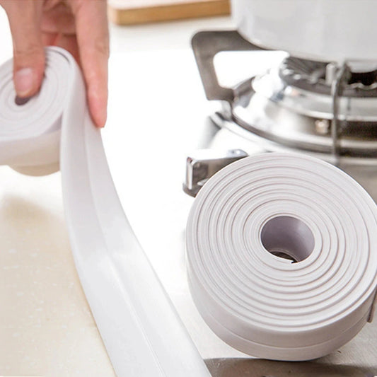 1pc Bathroom Waterproof Wall Stickers Sealing Tapes PVC Adhesive Sealing Strips Sink Edge Tape Kitchen Bathroom Accessories