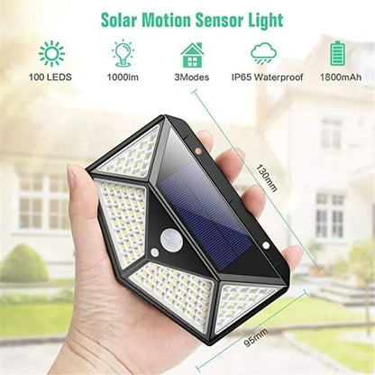 6 unidades de 100 reflectores LED, lámpara solar con sensor de movimiento, decoración para jardín al aire libre, iluminación con sensor LED solar, foco impermeable.