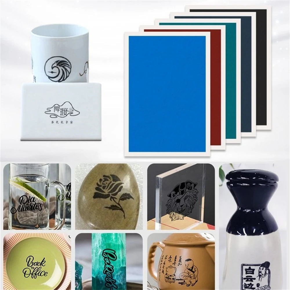 1PCS Laser Engraver Engraving Colored Marking Paper Ceramics Glass Crystal Stone Tiles Clear Acrylic For CO2 Fiber UV makings
