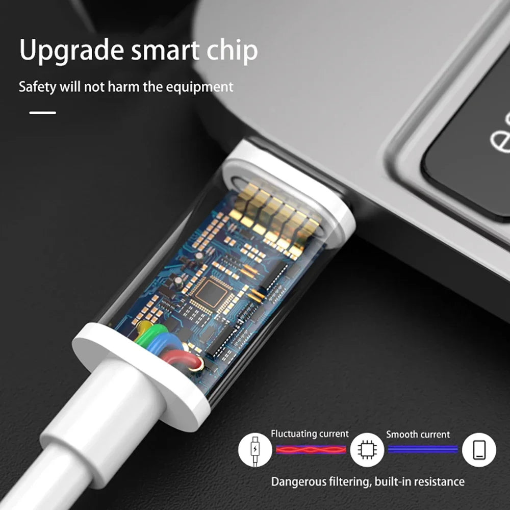 Cable de carga rápida de 30 W para Apple iPhone 14, 13, 12, 11 Pro Max, mini cable USB C rápido para X, XR, XS, 8, 7, 14 Plus, SE, accesorios para teléfono