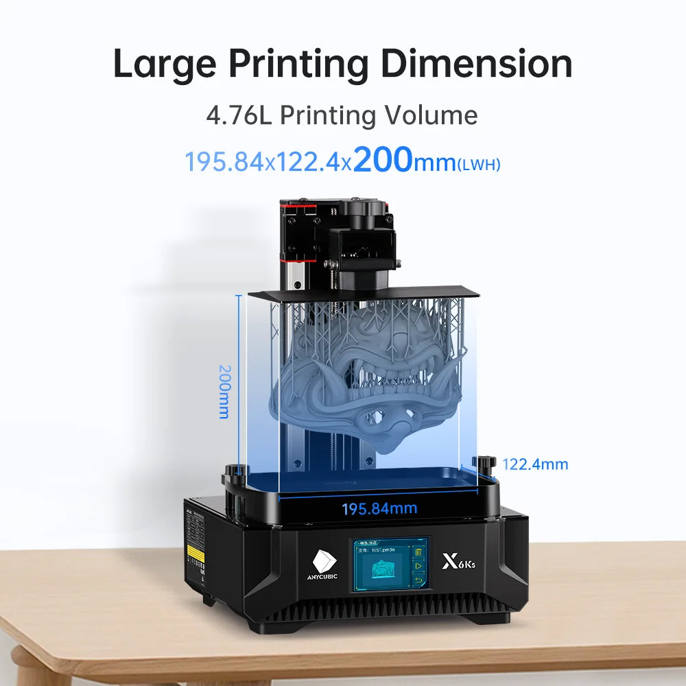 ANYCUBIC Photon Mono X 6Ks LCD 3D Printer 9.1'' 6K Large Screen 3D Printing 4.76L Build Volume UV Resin SLA 3D Printers