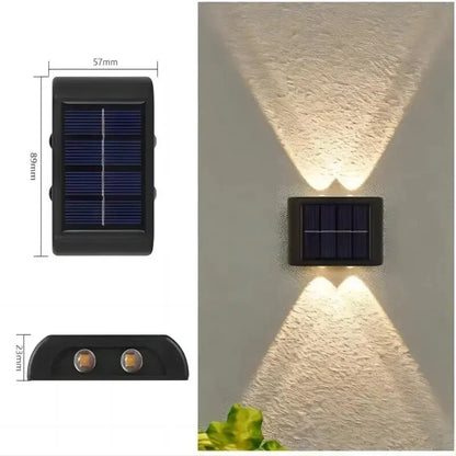Courtyard Wall Decorative Lights Household Outdoor Lighting Luminaires Solar Convex Mirror Up And Down Light Wall Lamps