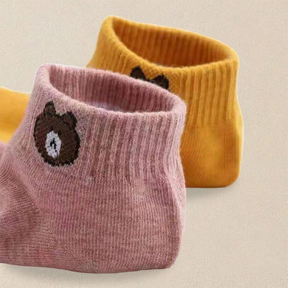 10 pares de calcetines con estampado de dibujos animados para mujer, modernos y versátiles, ligeros, transpirables, cómodos y casuales.