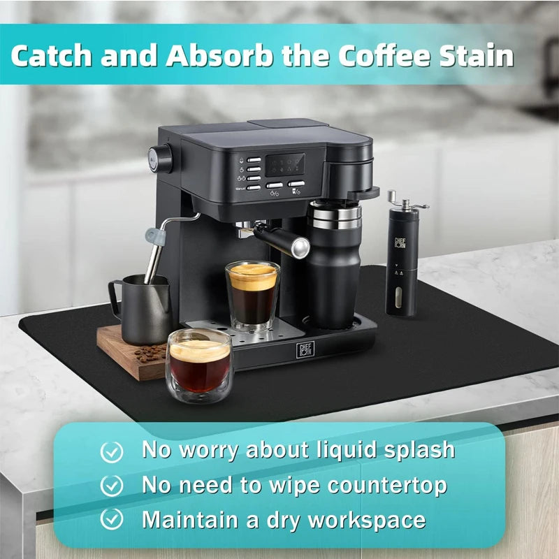 Tapete absorbente y drenante para secar platos y cuencos, con base antideslizante y resistente al calor.