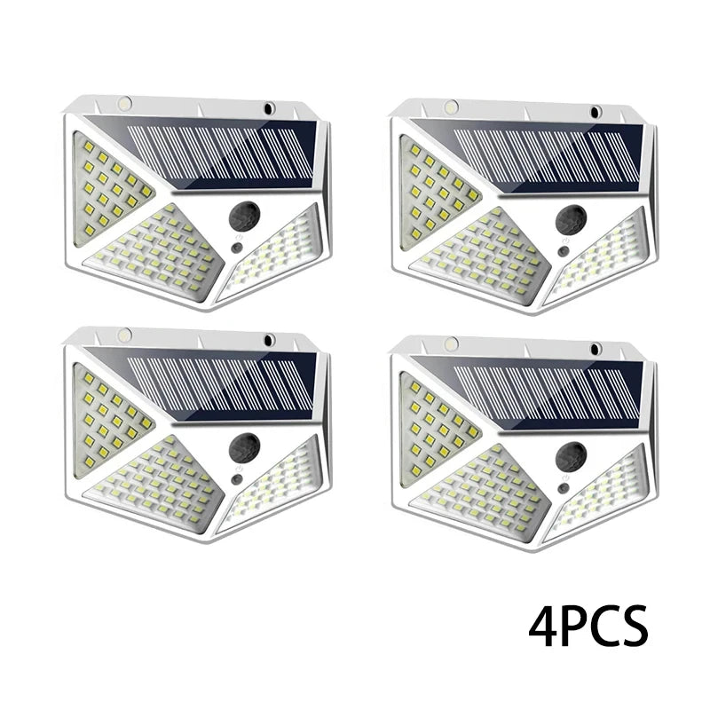 12er-Pack Solarleuchten für den Außenbereich, 100 LEDs, Wandleuchte mit Bewegungsmelder, Sicherheitsleuchten, 270° Beleuchtungswinkel, hell, für Hinterhof, Garten, Terrasse