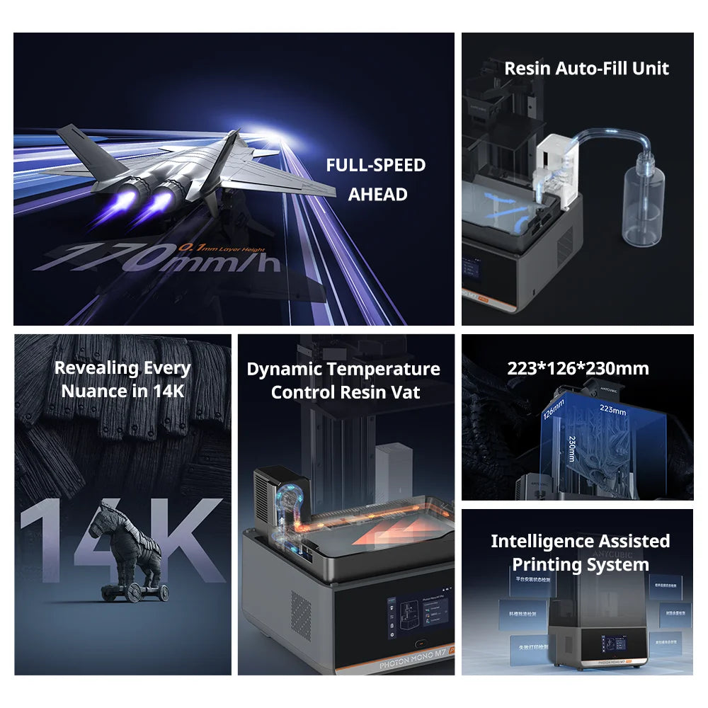 ANYCUBIC Photon Mono M7 Pro 14K Mono MSLA 3D Printer 10.1'' LCD Resin 3D Printer Speed Up to 170mm/h Printing Size 223*126*230mm