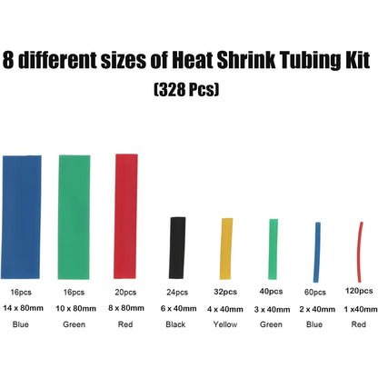 164/328/530pcs Heat Shrink Tubing Waterproof Electrical Wire Cable Wrap Assortment Electric Insulation Heat Shrink Tube Kit