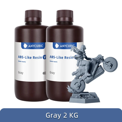 Newest ANYCUBIC ABS-Like Resin V2 Water-Washable 405nm Photopolymer Resin ABS 3D Resin High Precision for LCD 3D Printer